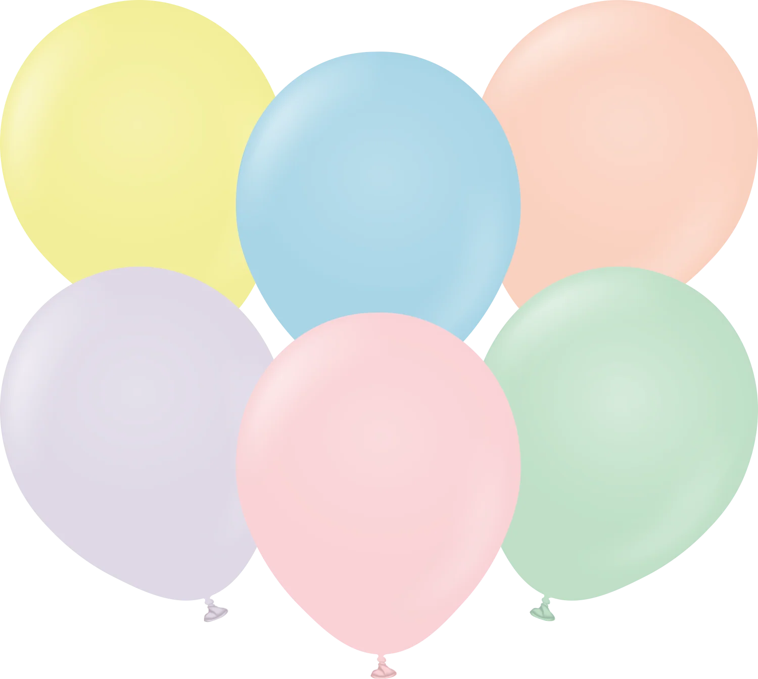 12" Kalisan Latex Balloons Pastel Matte Macaron Assortment (50 Per Bag)