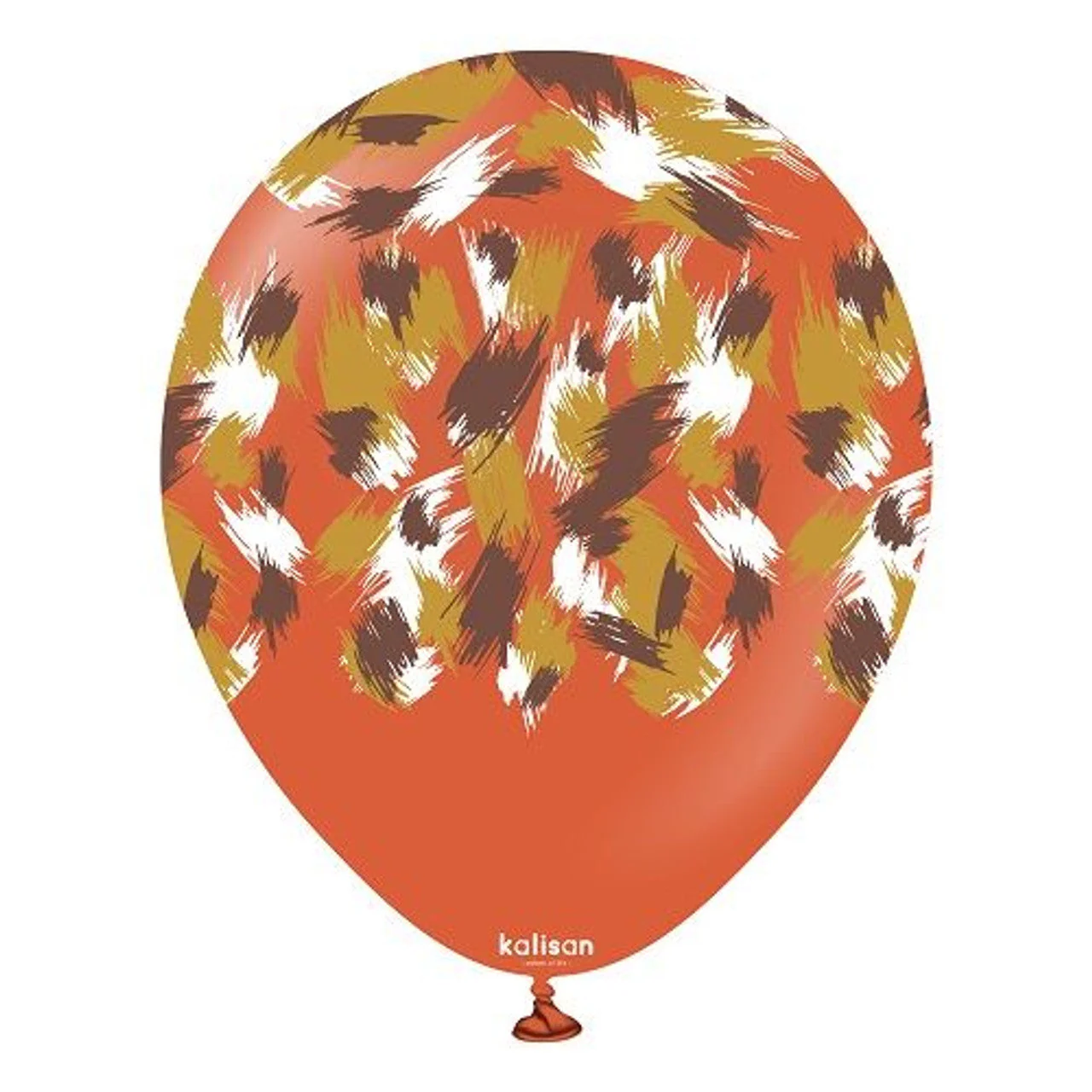 12" Kalisan Latex Balloons Printed Safari Savanna Rust Orange (25 Count)