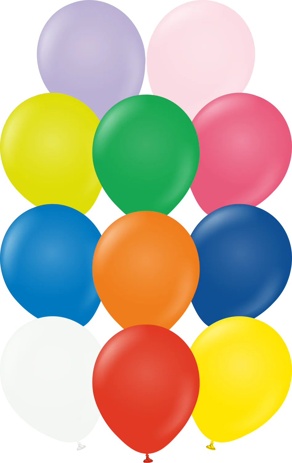 12" Kalisan Latex Balloons Standard Assortment (50 Per Bag)