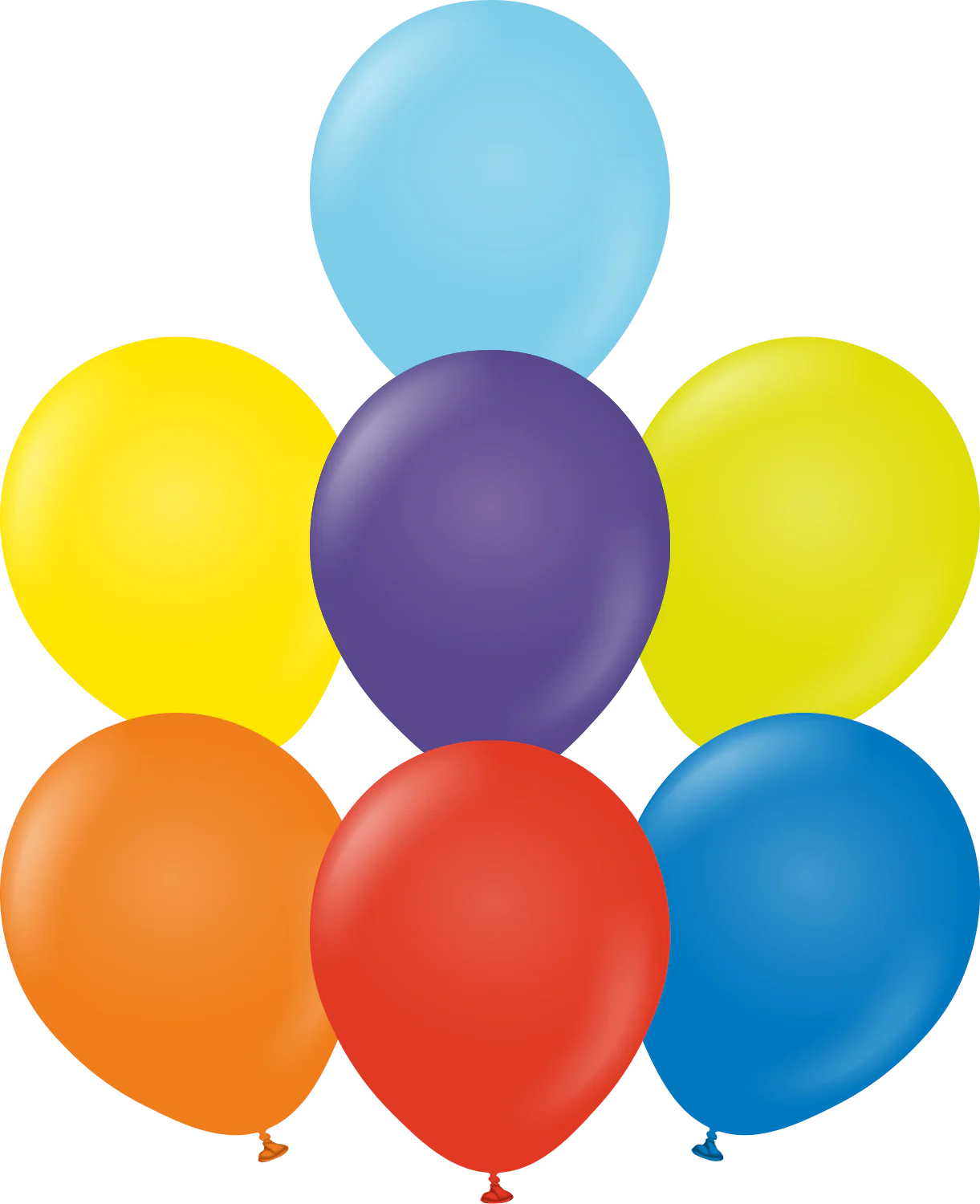 12" Kalisan Latex Balloons Standard Rainbow Assortment (50 Per Bag)