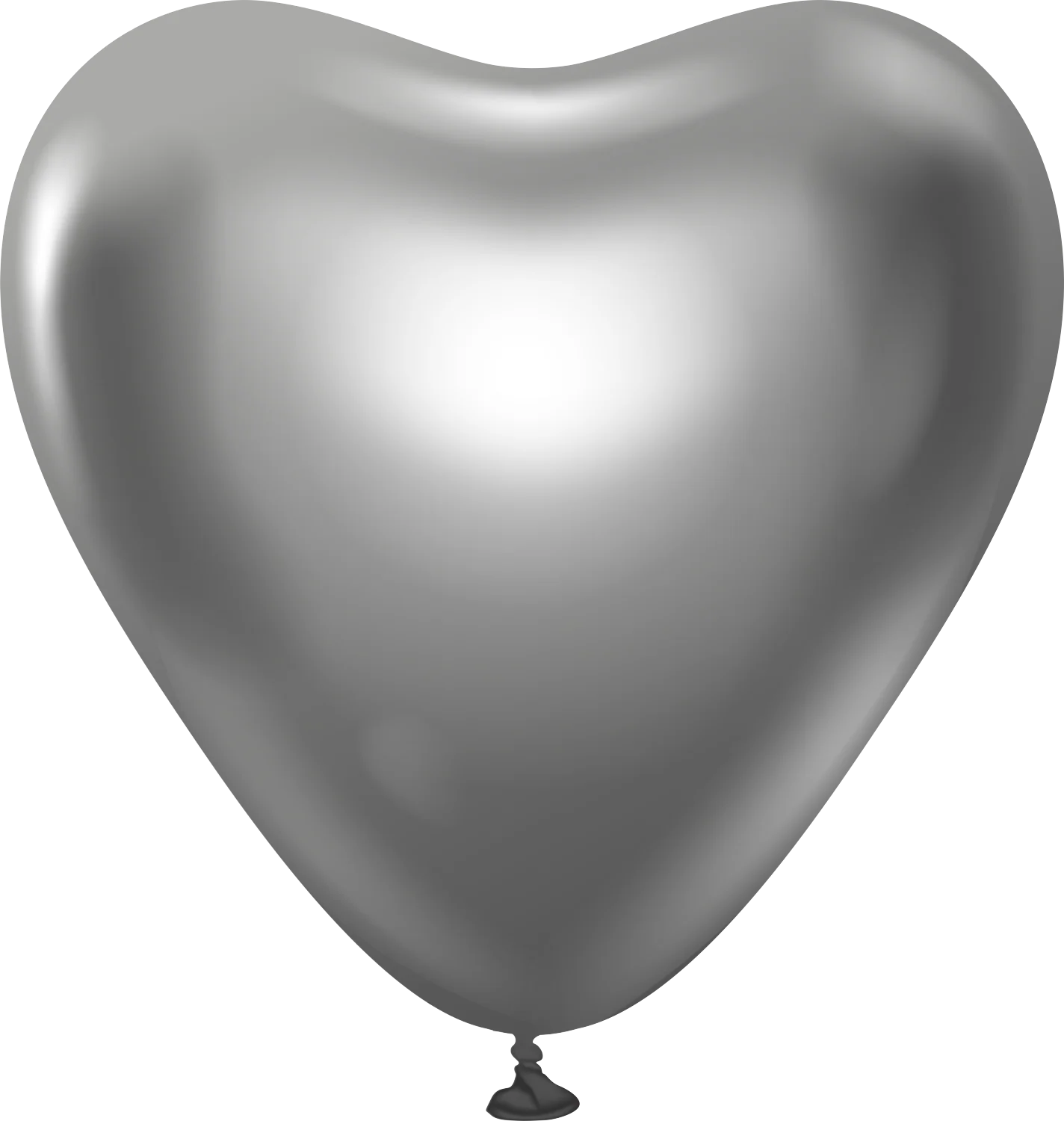 12" Kalisan Latex Heart Balloons Mirror Space Grey (50 Per Bag)