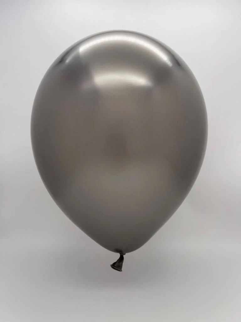 12" Kalisan Latex Heart Balloons Mirror Space Grey (50 Per Bag) - Image 2