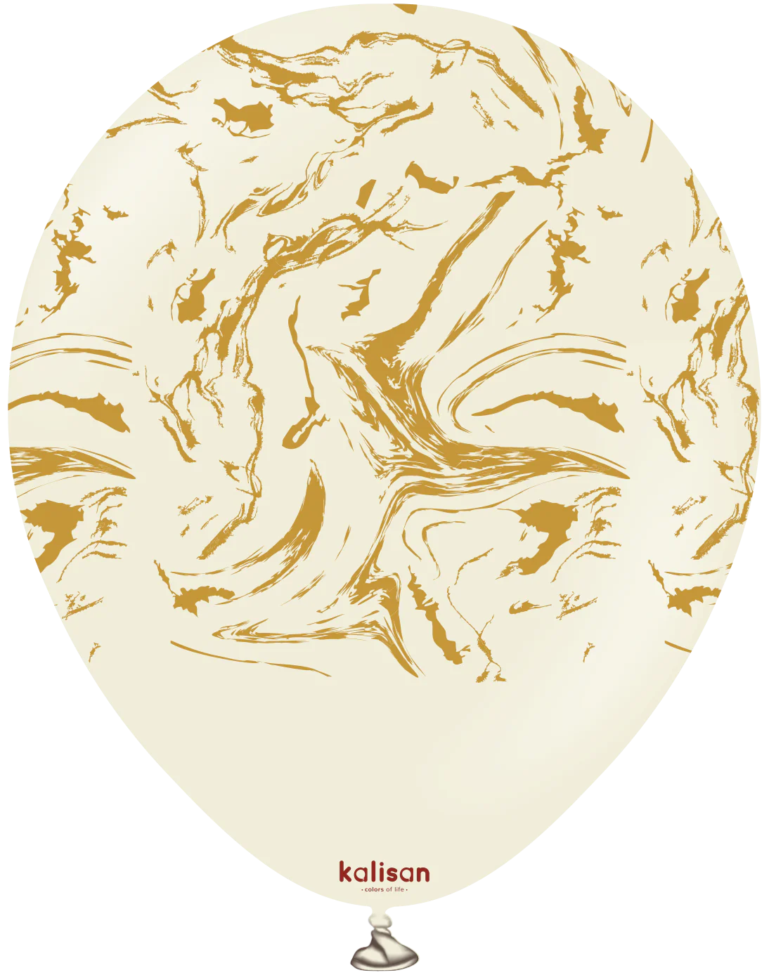 12" Kalisan Space Nebula White Sand (Printed Gold-(25 Per Bag) Latex Balloons