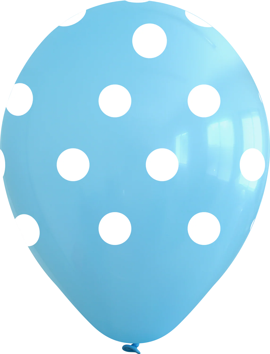 12" Light Blue Polka Dots All Around Latex Balloons (25 Per Bag) 5 Side Print