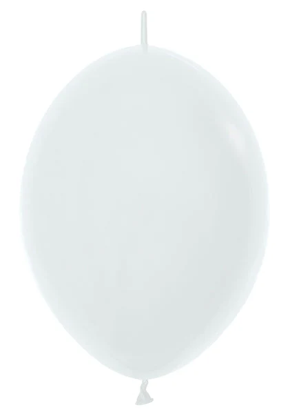 12" Link-O-Loon (50 Per Bag) Fashion White Sempertex/Betallatex Latex Balloons