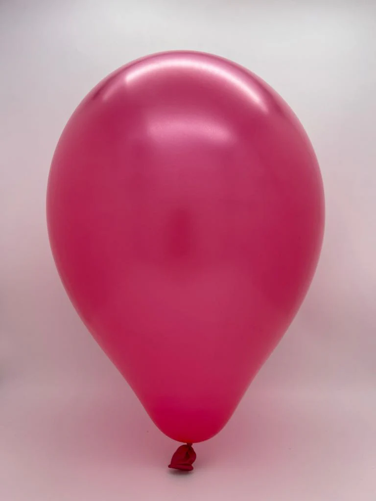 12" Metallic Fuchsia Decomex Latex Balloons (100 Per Bag) - Image 2