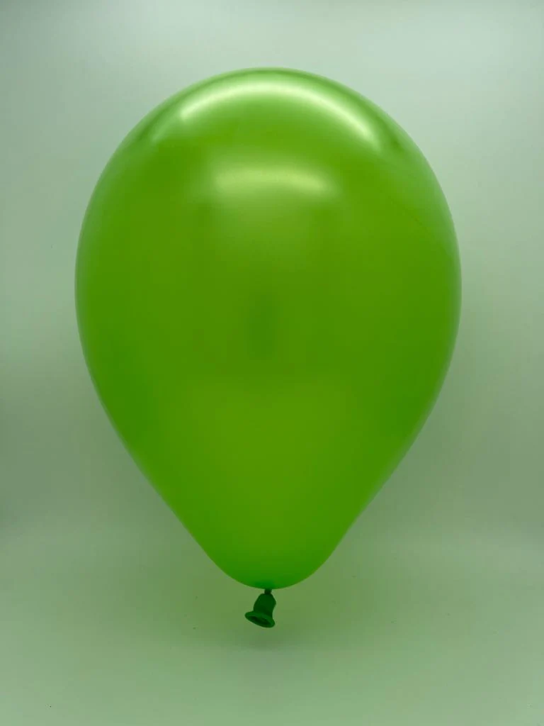 12" Metallic Light Green Decomex Latex Balloons (100 Per Bag) - Image 2