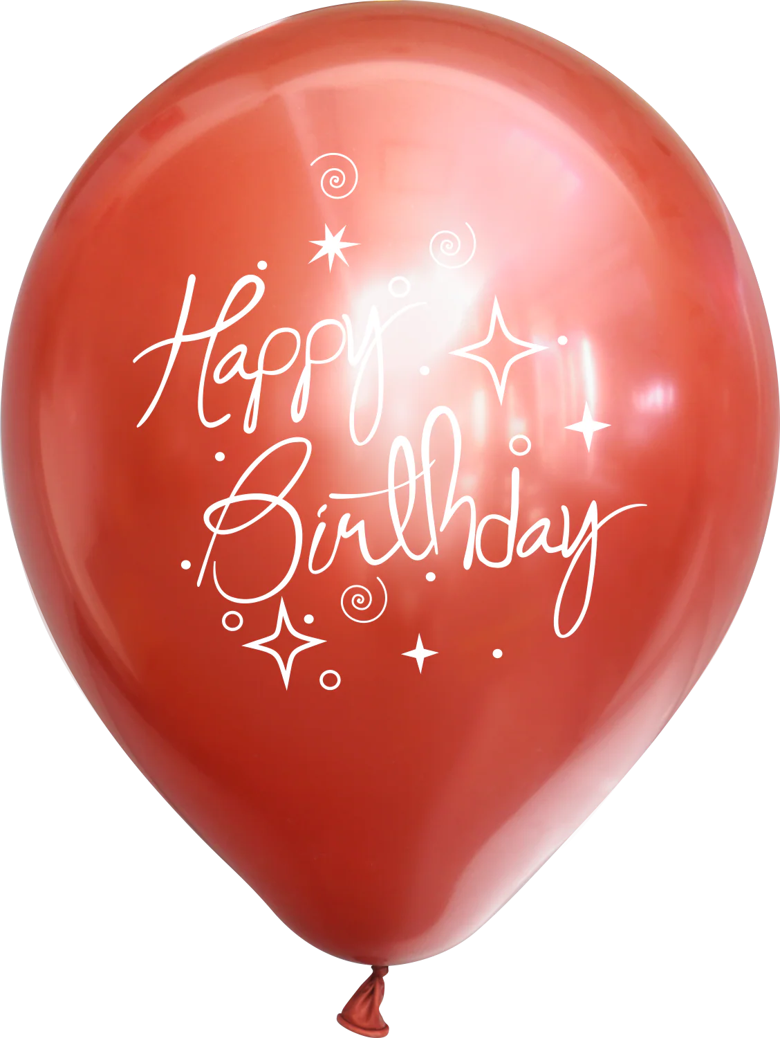 12" Mirror Happy Birthday Red Latex Balloons (25 Per Bag) 2 Side Print