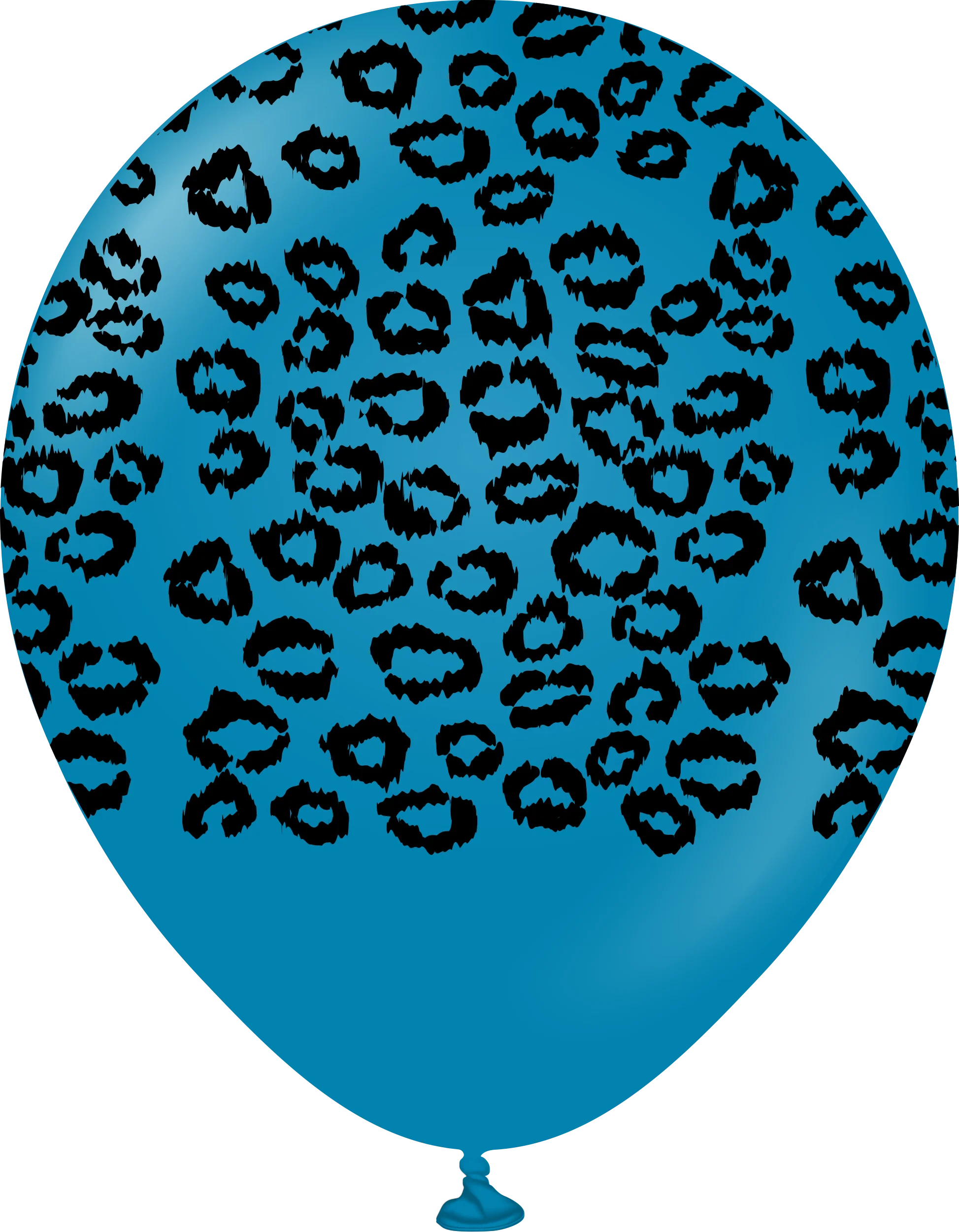 12" Safari Leopard Printed Deep Blue Retro Kalisan Latex Balloons (25 Per Bag)