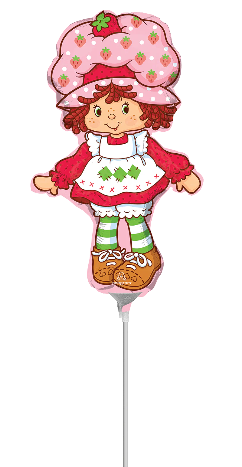 12" Airfill Only (Sticks Sold Separately) Mini Shape Strawberry Shortcake Foil Balloon