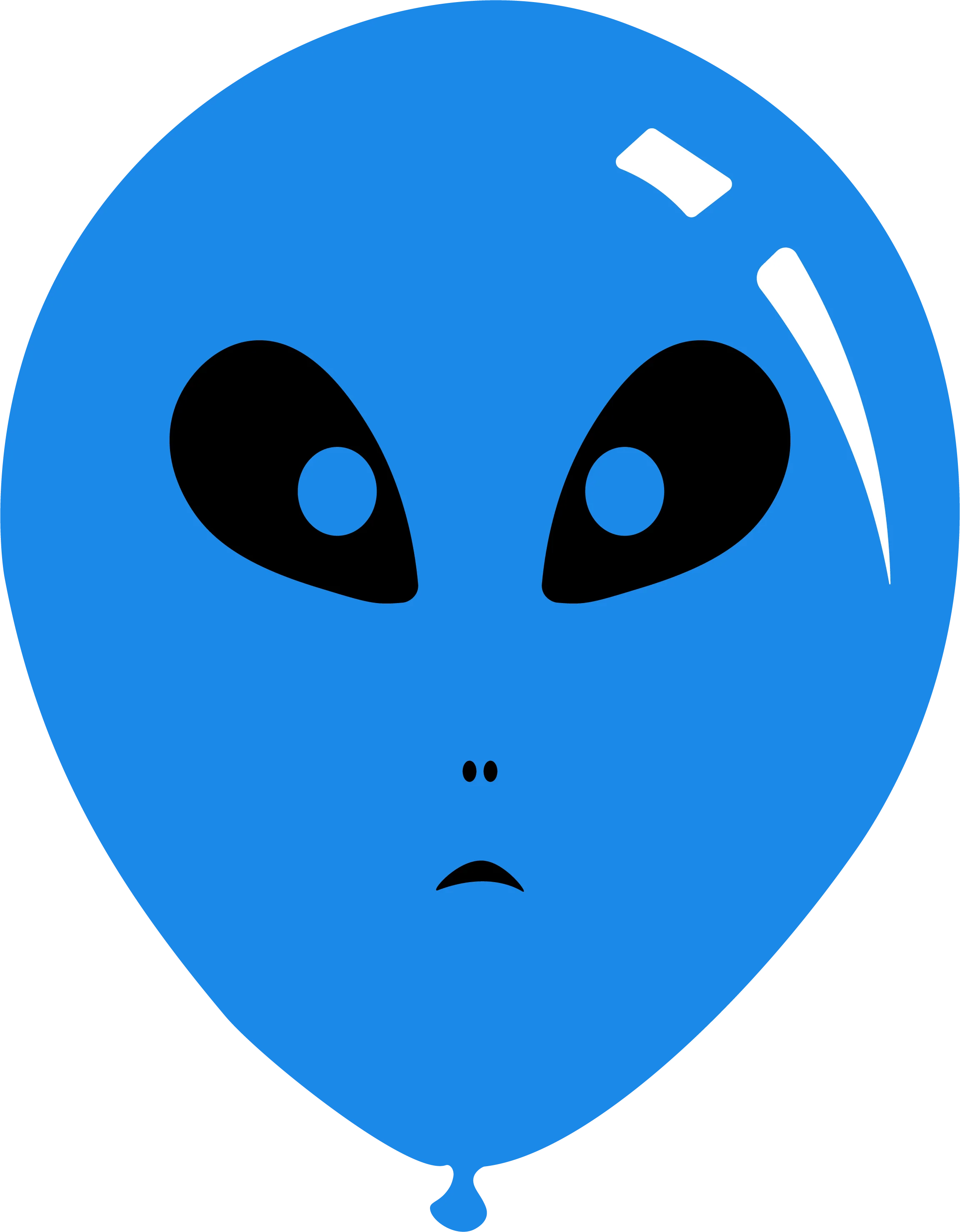 12" Alien Printed Single Sided Latex Balloon (25 Per Bag) Decomex Medium Blue