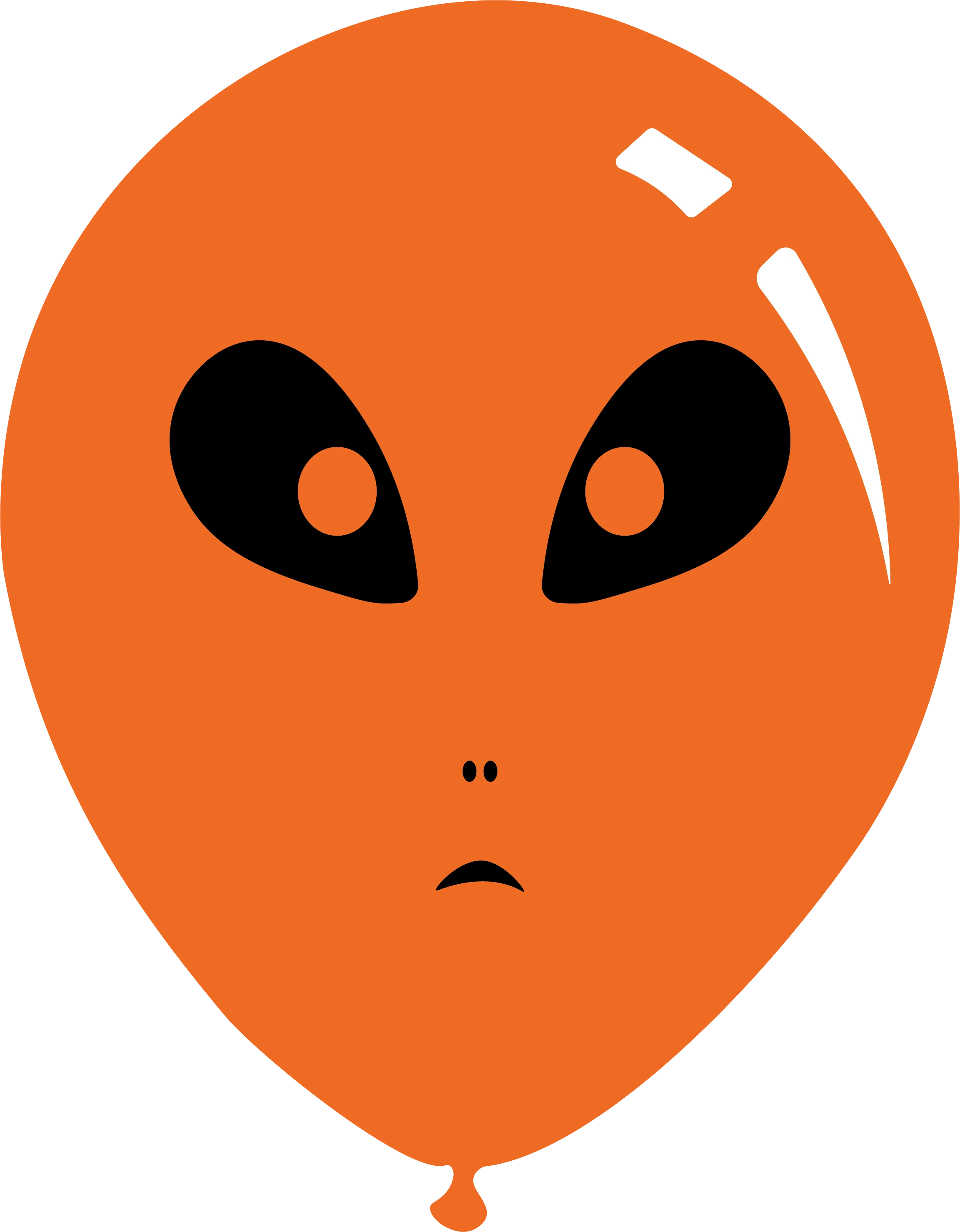 12" Alien Printed Single Sided Latex Balloon (25 Per Bag) Decomex Orange