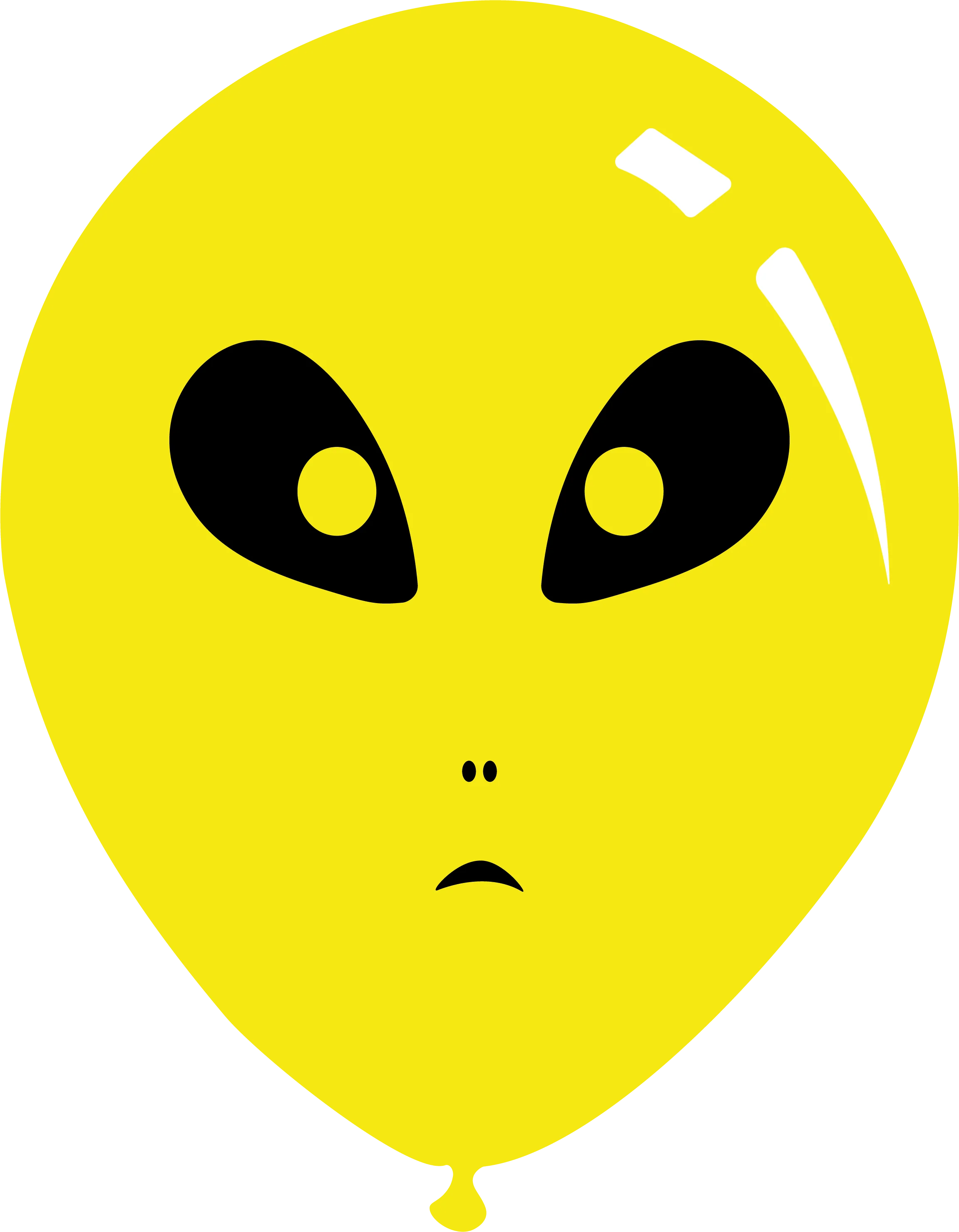 12" Alien Printed Single Sided Latex Balloon (25 Per Bag) Decomex Yellow
