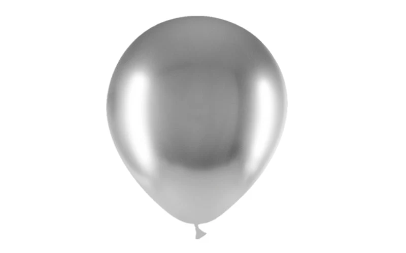 12'' Balloonia Latex Balloons Professional Line Brilliant Silver  (50 Per Bag) - Image 3