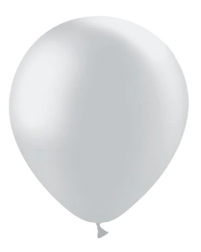 12'' Balloonia Latex Balloons Professional Line Metallic Silver (50 Per Bag)