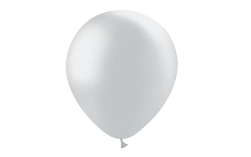 12'' Balloonia Latex Balloons Professional Line Metallic Silver (50 Per Bag) - Image 3