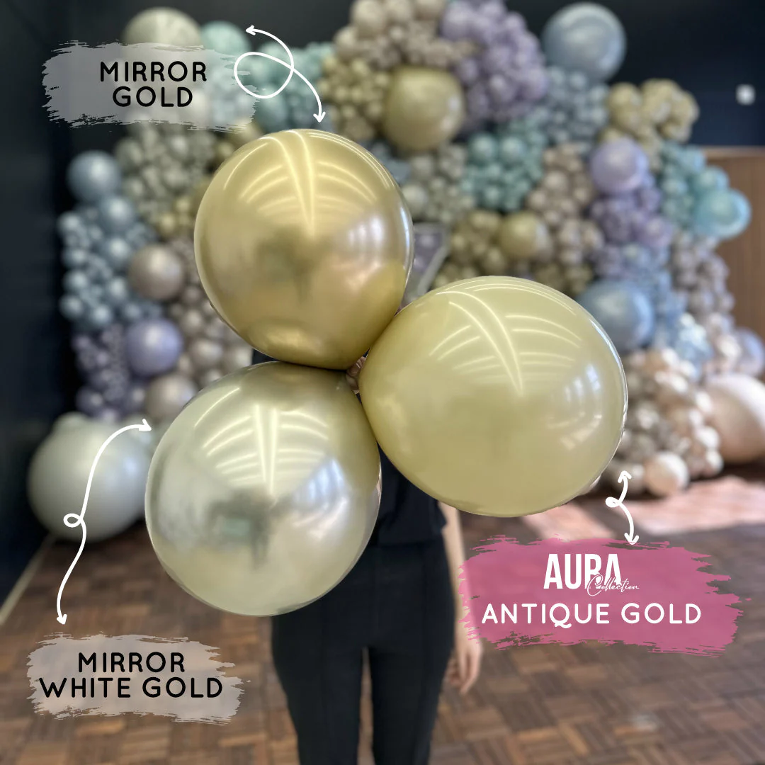 12" Kalisan Brand Latex Balloons Aura Antique Gold (50 Per Bag) - Image 10