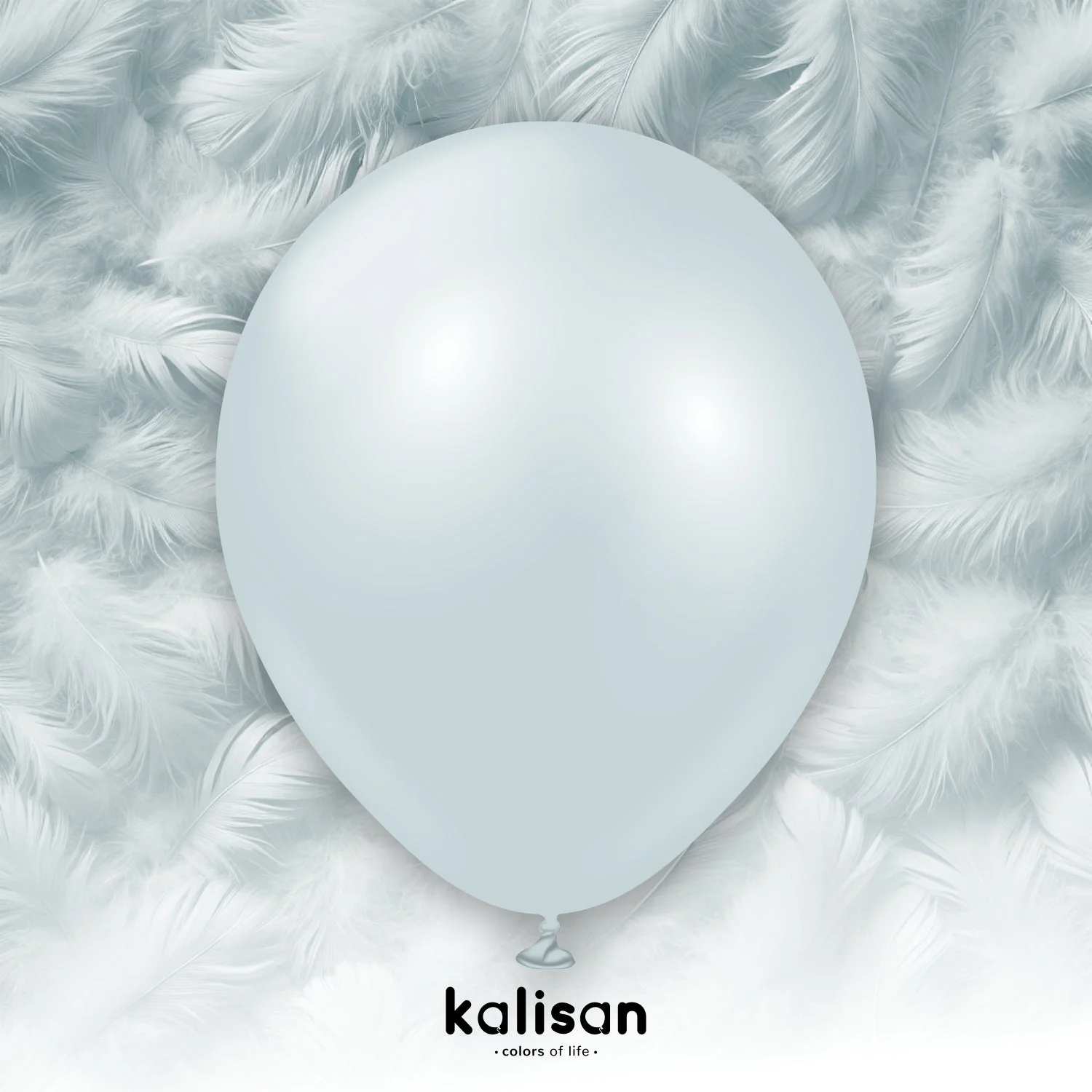 12" Kalisan Brand Latex Balloons Aura Ice Blue (50 Per Bag) - Image 3