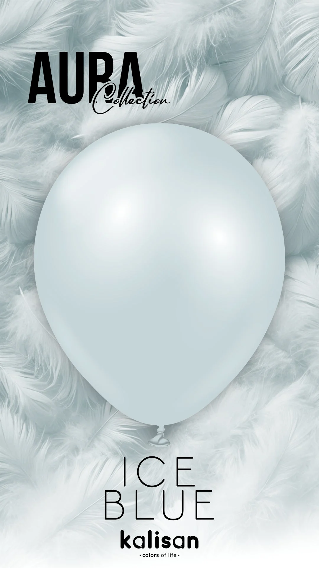 12" Kalisan Brand Latex Balloons Aura Ice Blue (50 Per Bag) - Image 5