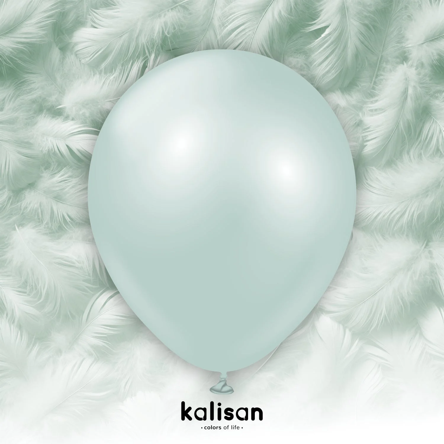 12" Kalisan Brand Latex Balloons Aura Ice Mint (50 Per Bag) - Image 5