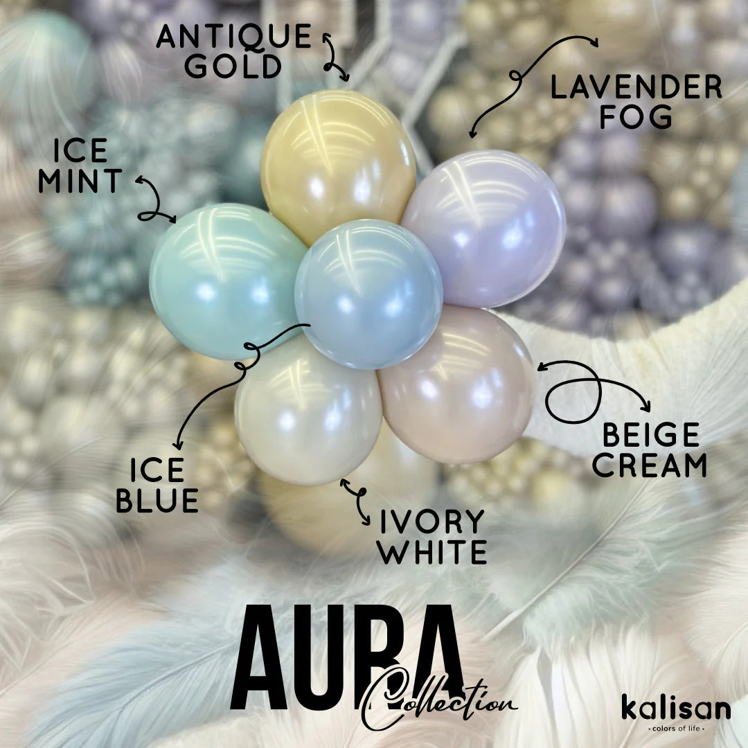 12" Kalisan Brand Latex Balloons Aura Ice Mint (50 Per Bag) - Image 9