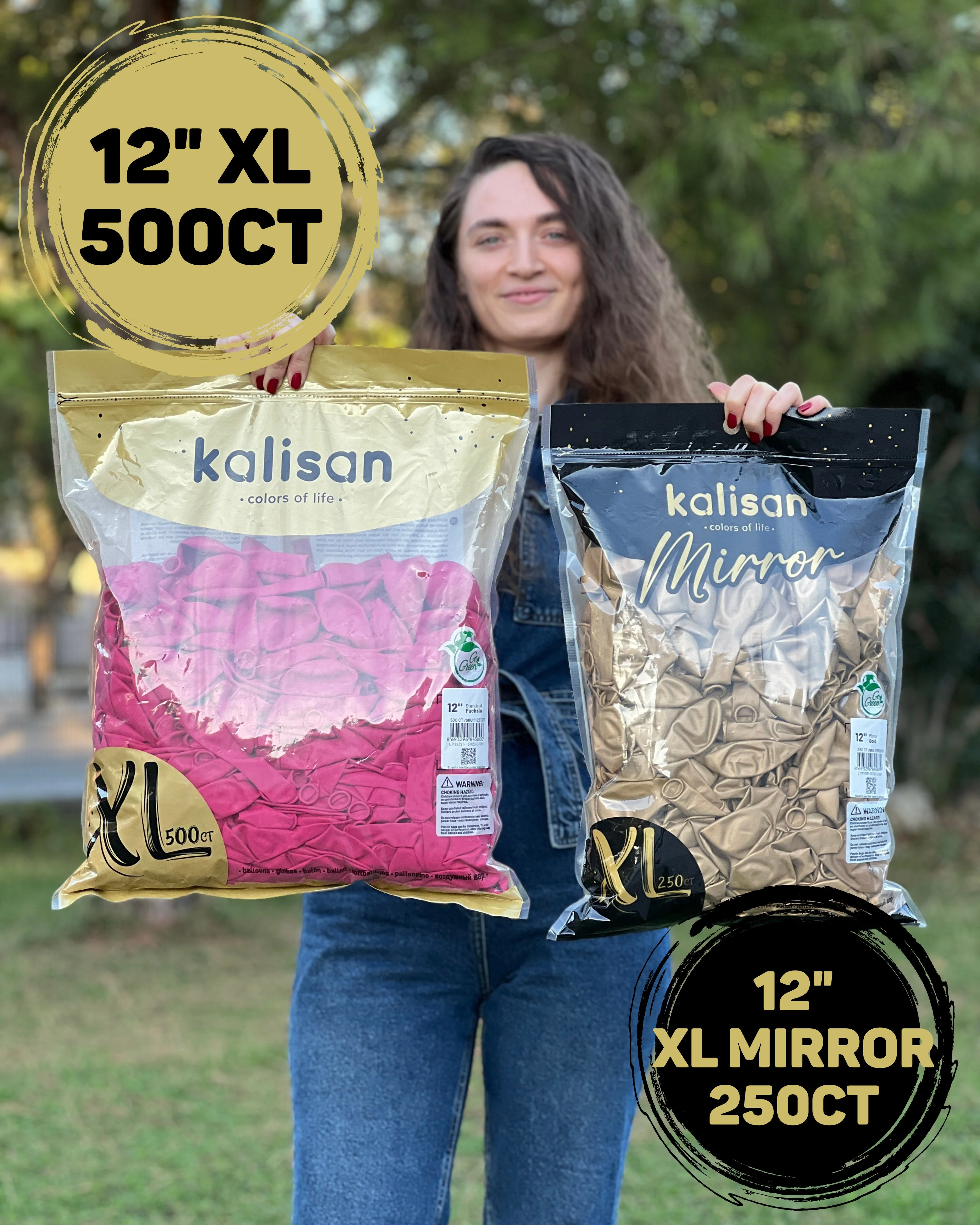12" Kalisan Latex Balloons Standard Pink Blush - XL SuperSize Bag Count (500 Per Bag) - Image 3