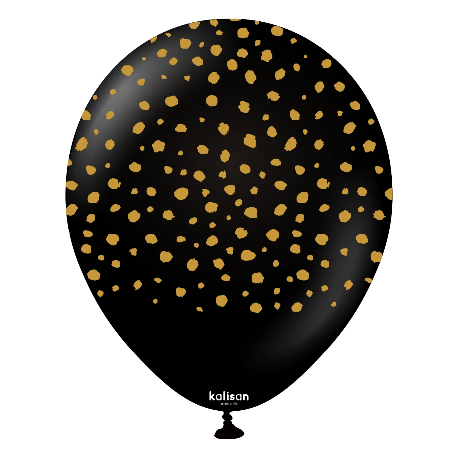 12" Kalisan Printed Cheetah Black (Print Color: Gold) (25 Per Bag) Latex Balloons