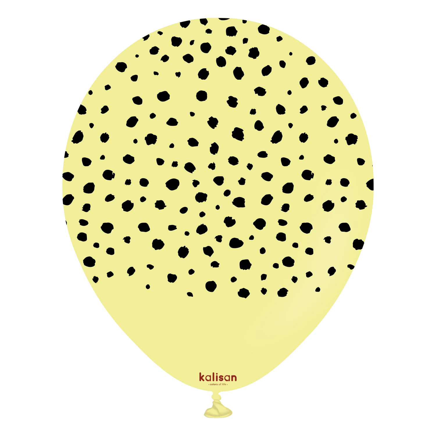 12" Kalisan Printed Cheetah Macaron Yellow (25 Per Bag) Latex Balloons