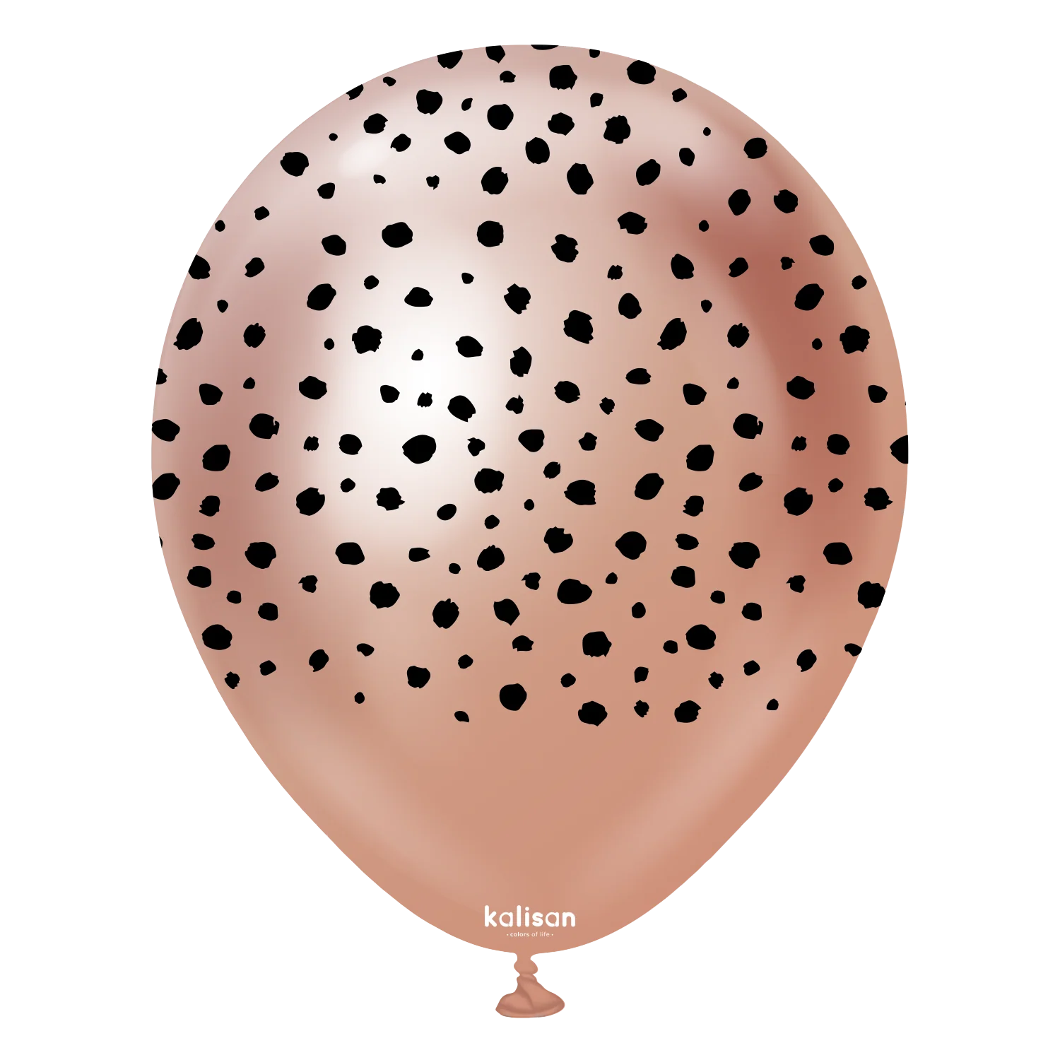 12" Kalisan Printed Cheetah Mirror Rose Gold (Print Color: Black) (25 Per Bag) Latex Balloons