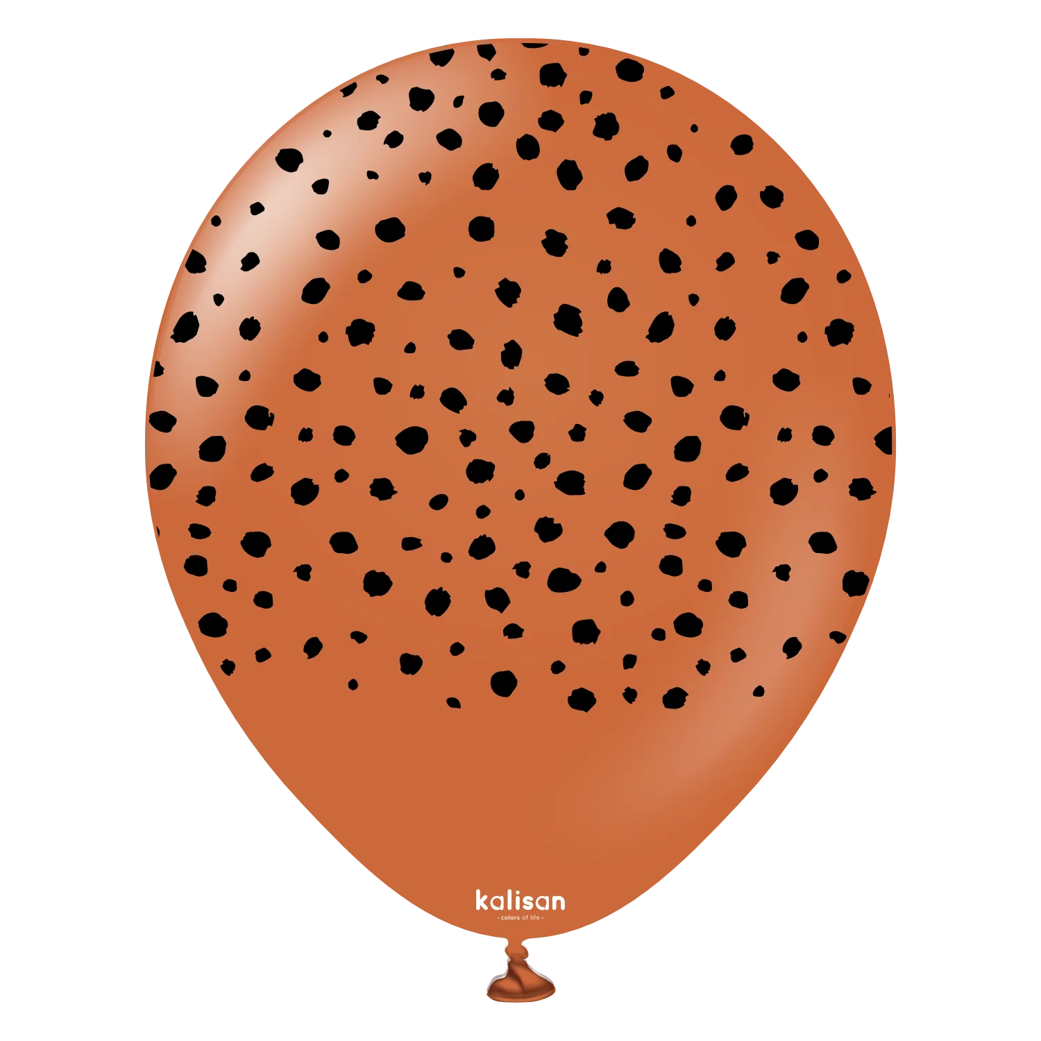 12" Kalisan Printed Cheetah Rust Orange (Print Color: Black) (25 Per Bag) Latex Balloons