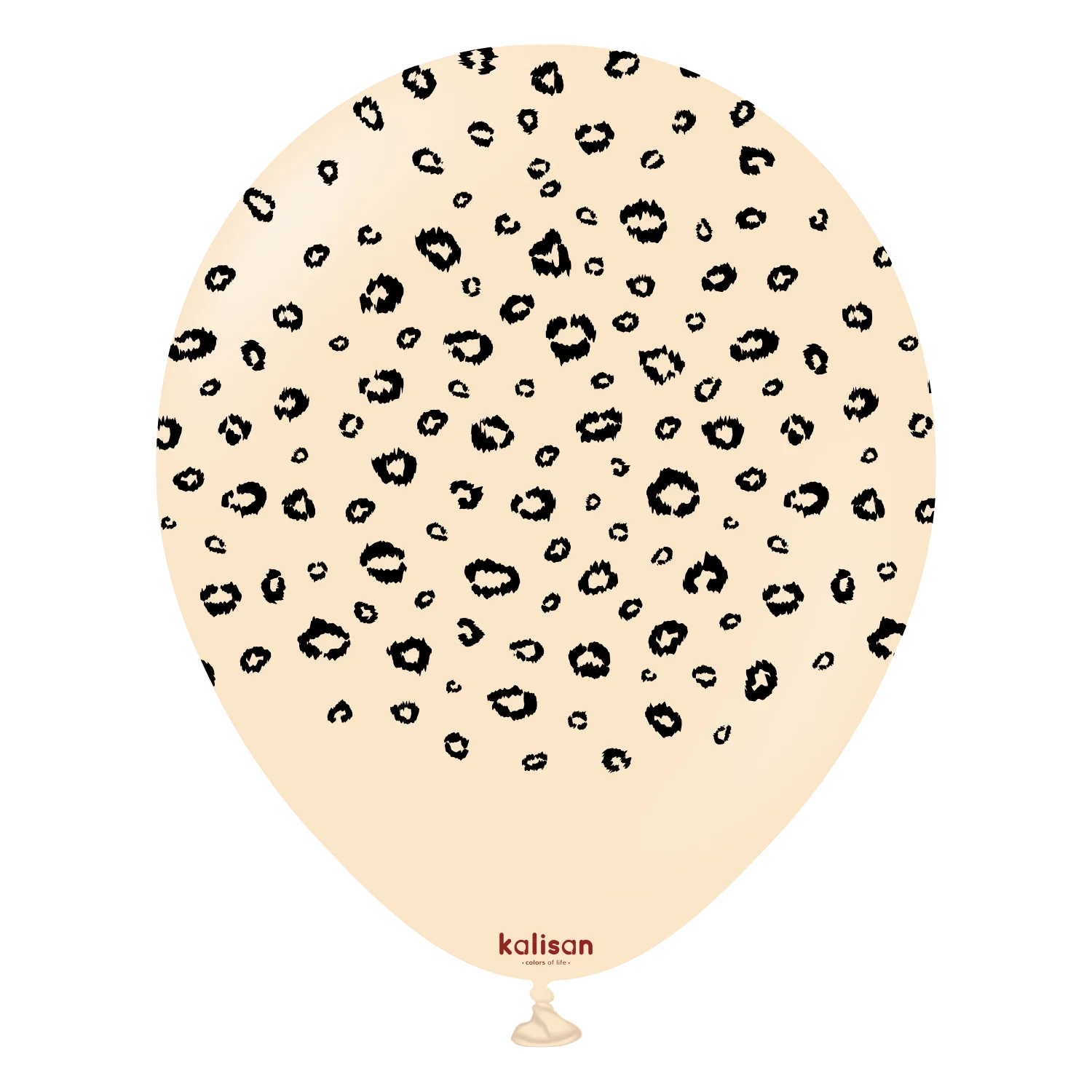 12" Kalisan Printed Leopard Blush (Print Color: Black) (25 Per Bag) Latex Balloons