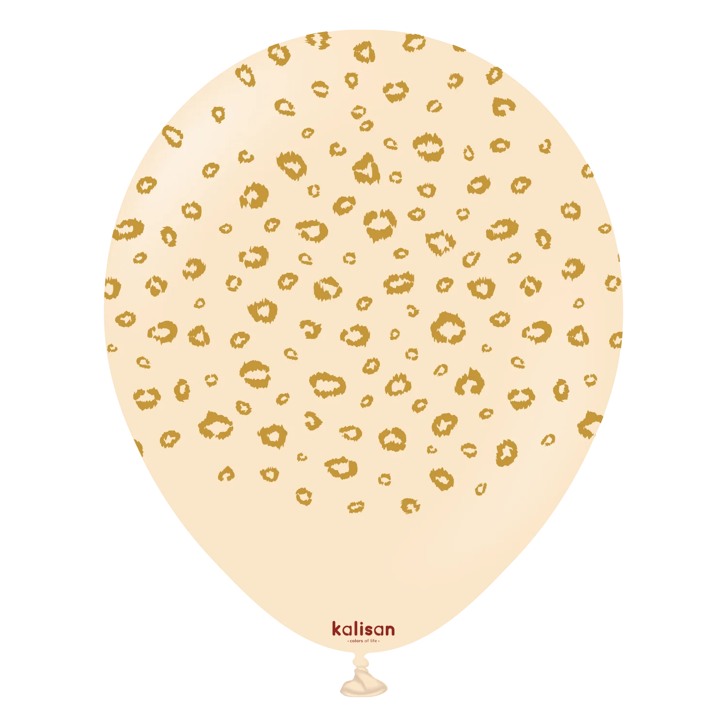 12" Kalisan Printed Leopard Blush (Print Color: Gold) (25 Per Bag) Latex Balloons