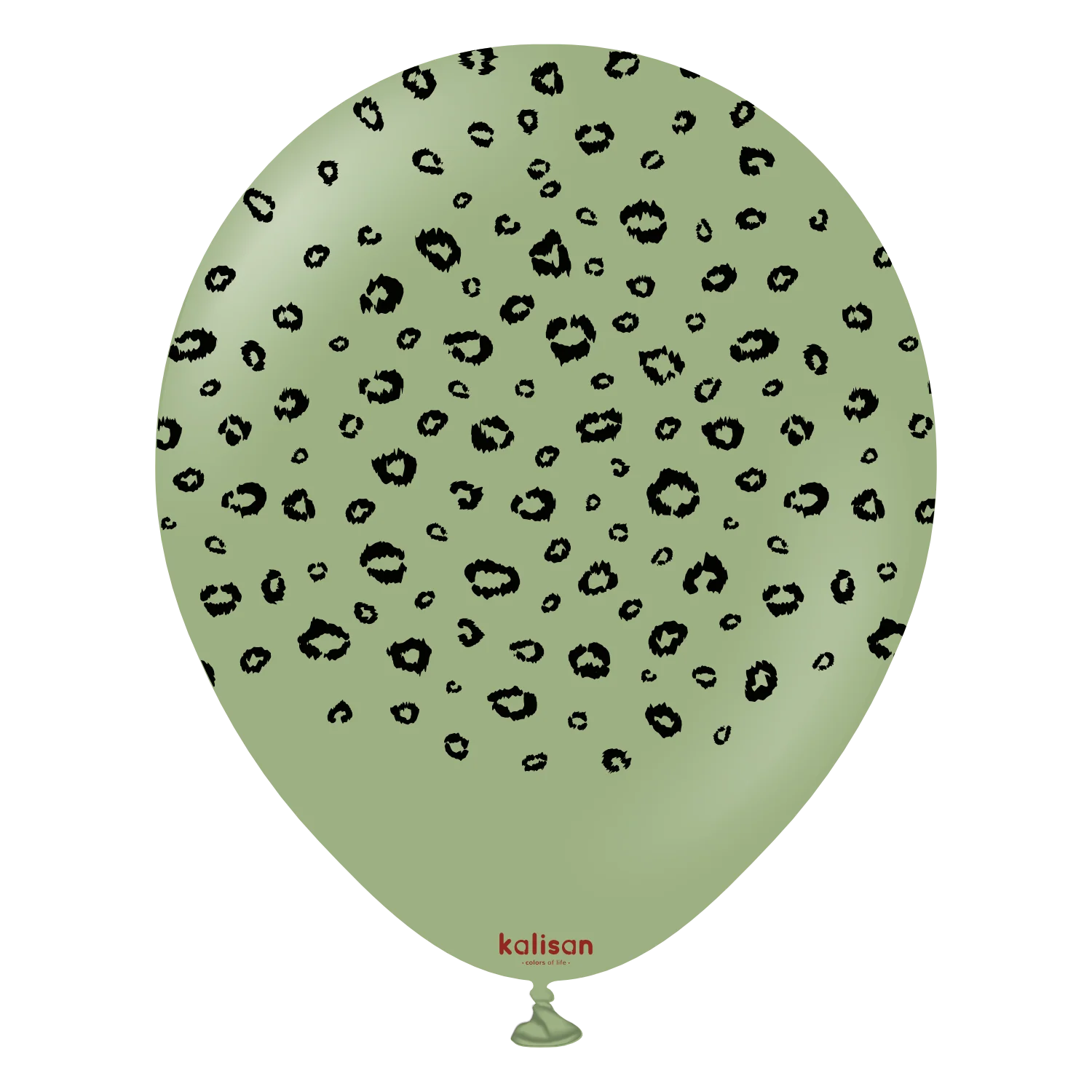 12" Kalisan Printed Leopard Eucalyptus (Print Color: Black) (25 Per Bag) Latex Balloons