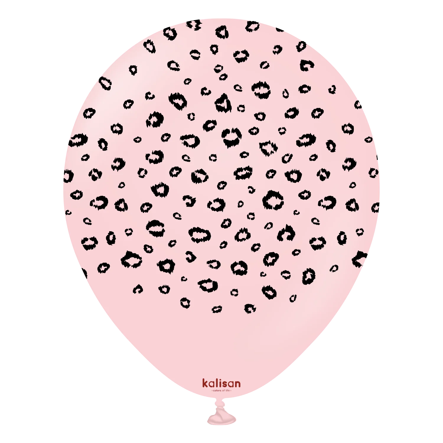 12" Kalisan Printed Leopard Macaron Pink (Print Color: Black) (25 Per Bag) Latex Balloons