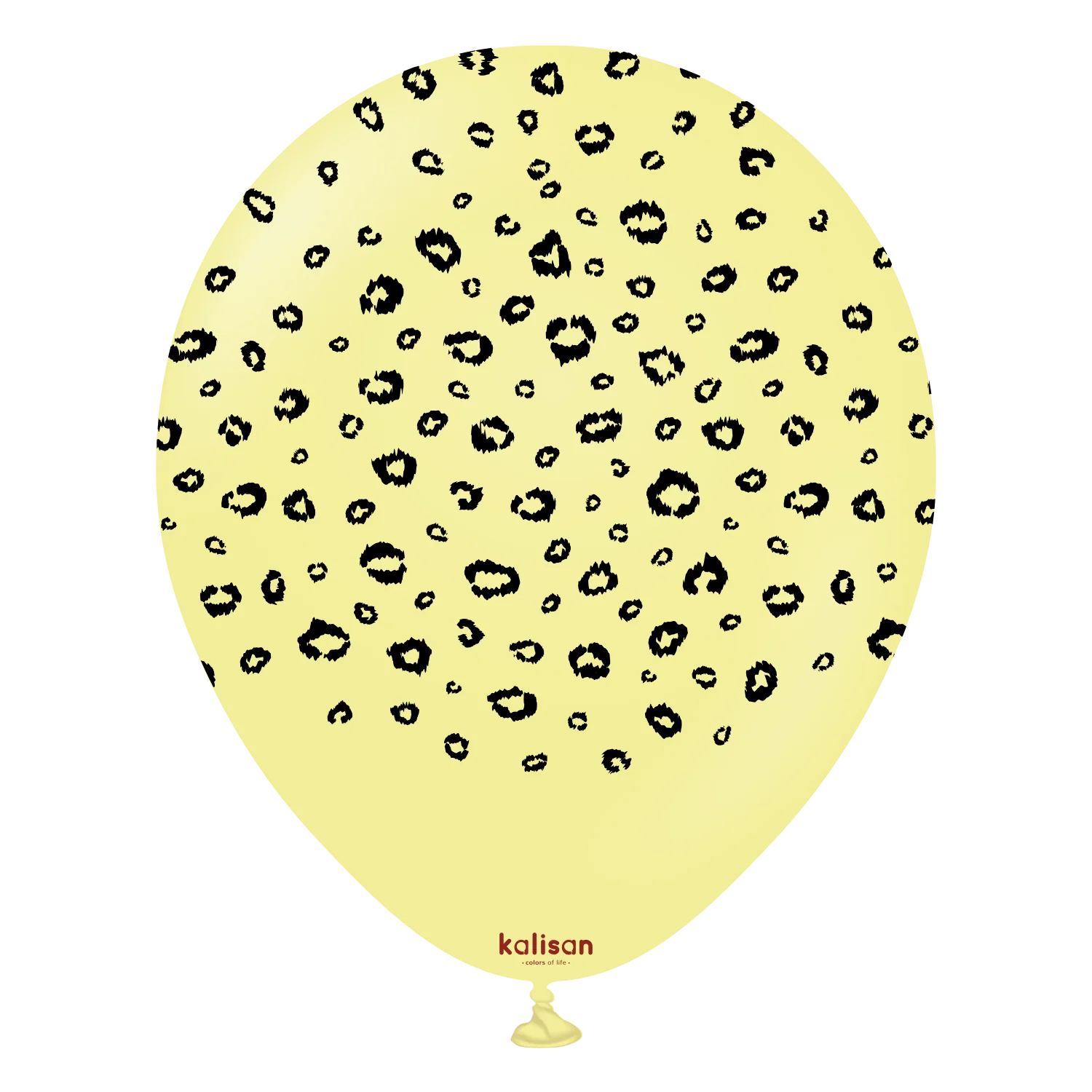 12" Kalisan Printed Leopard Macaron Yellow (Print Color: Black) (25 Per Bag) Latex Balloons