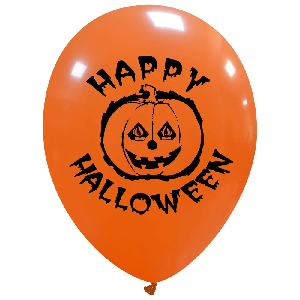 12" Pumpkin 1 sided (25 Per Bag) Cattex Brand Printed Latex Balloons