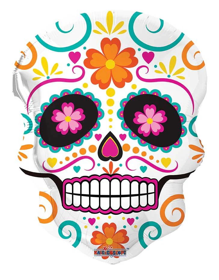 12" Airfill Only Sugar Skull Gellibean Balloon