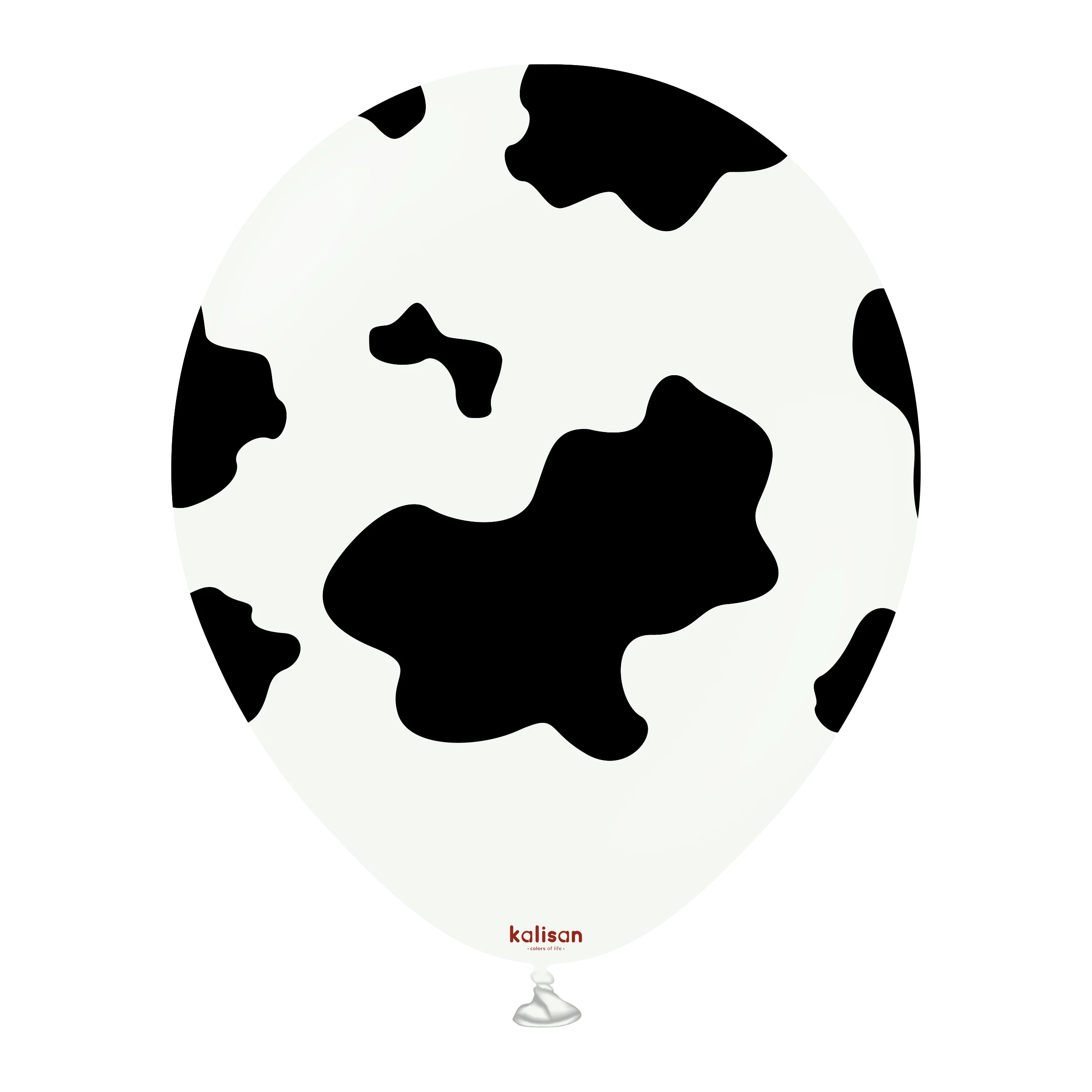 12" Safari Large Cow Printed White Kalisan Latex Balloons (25 Per Bag)