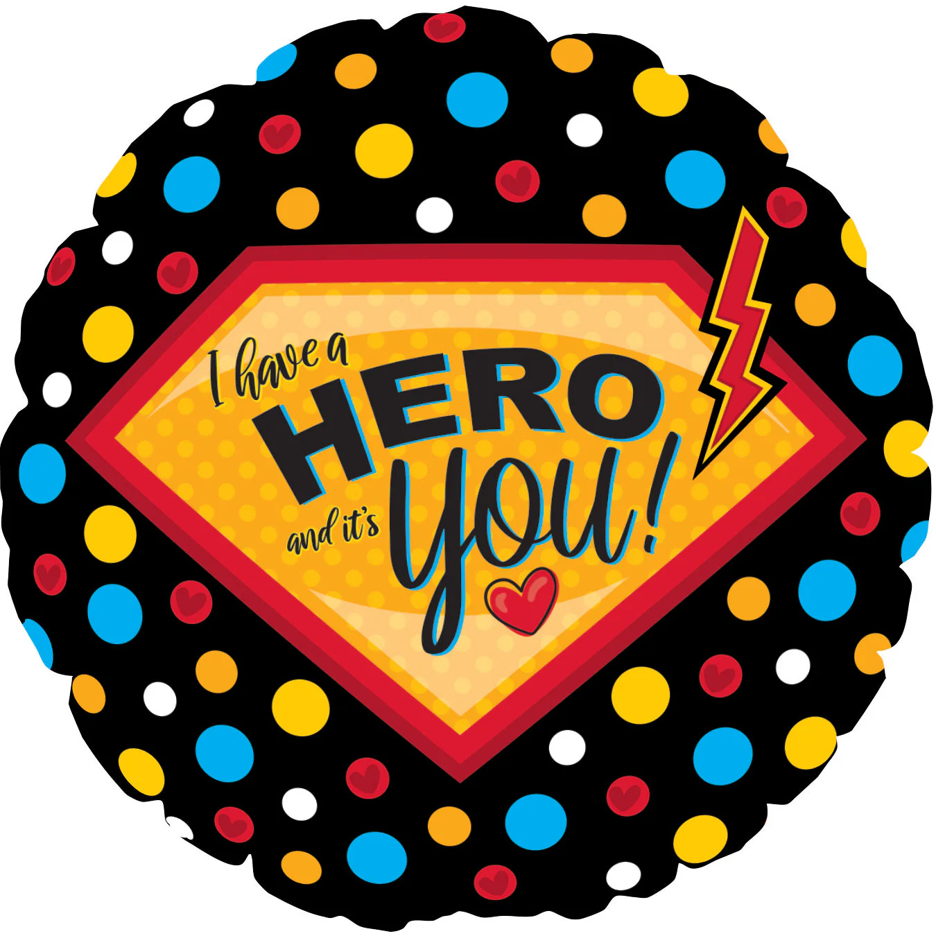 9" Airfill Only (Sticks Sold Separately) Hero, It's You! Foil Balloons