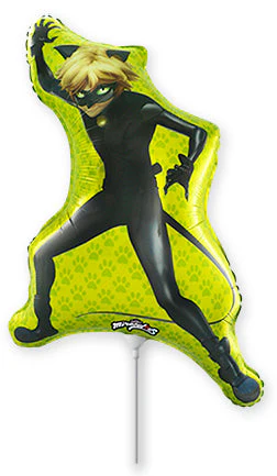 13" Airfill Only Mini Miraculous Cat Noir Foil Balloon (Sticks Sold Separately)