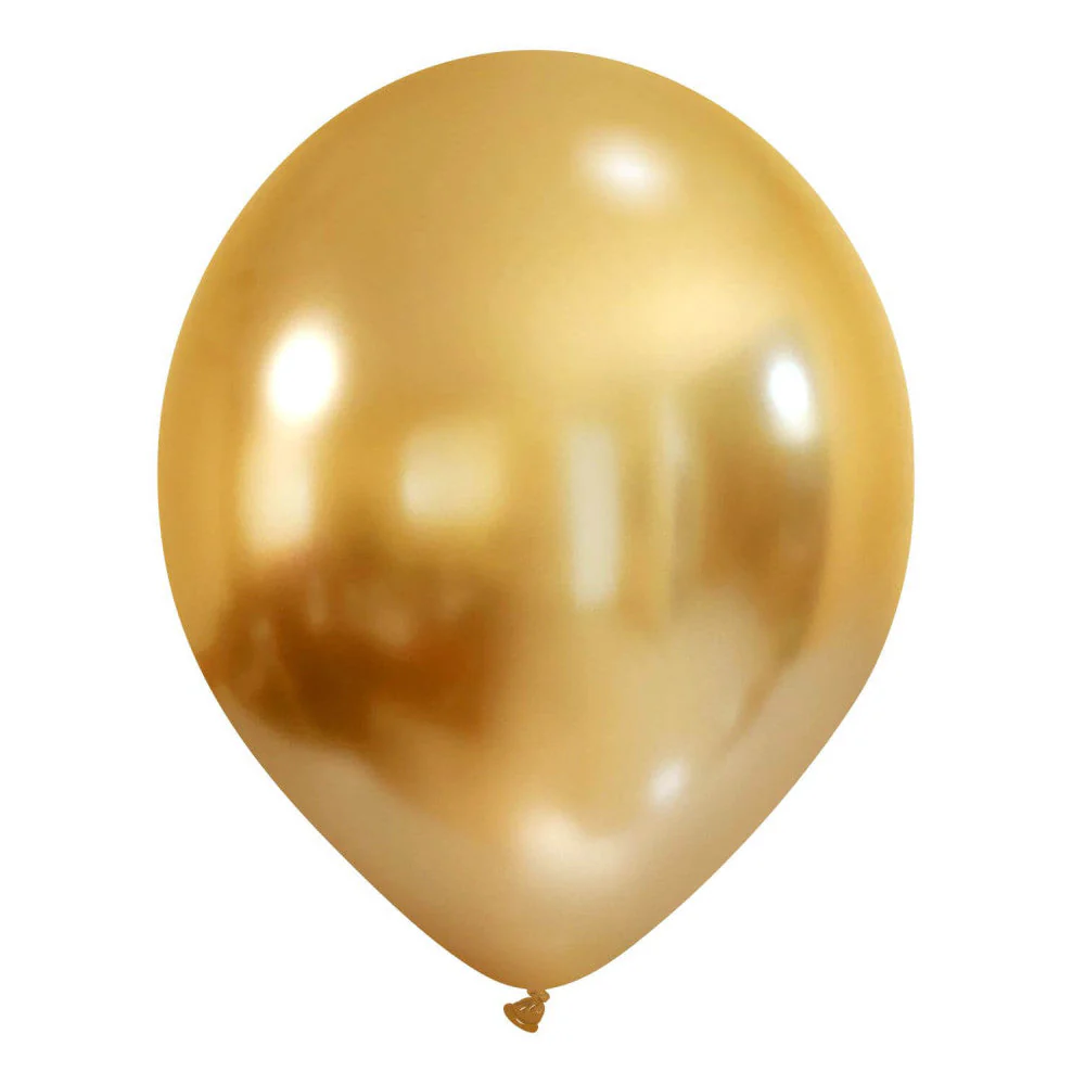 13" Cattex Titanium (Chrome/Mirror) Gold Latex Balloons (50 Per Bag)