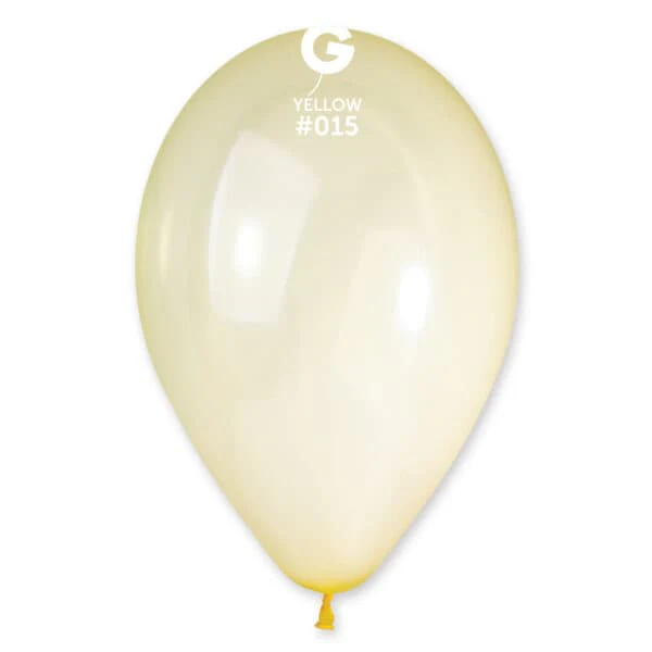 13" Gemar Latex Balloons (Bag of 50) Rainbow Pastel Crystal Yellow