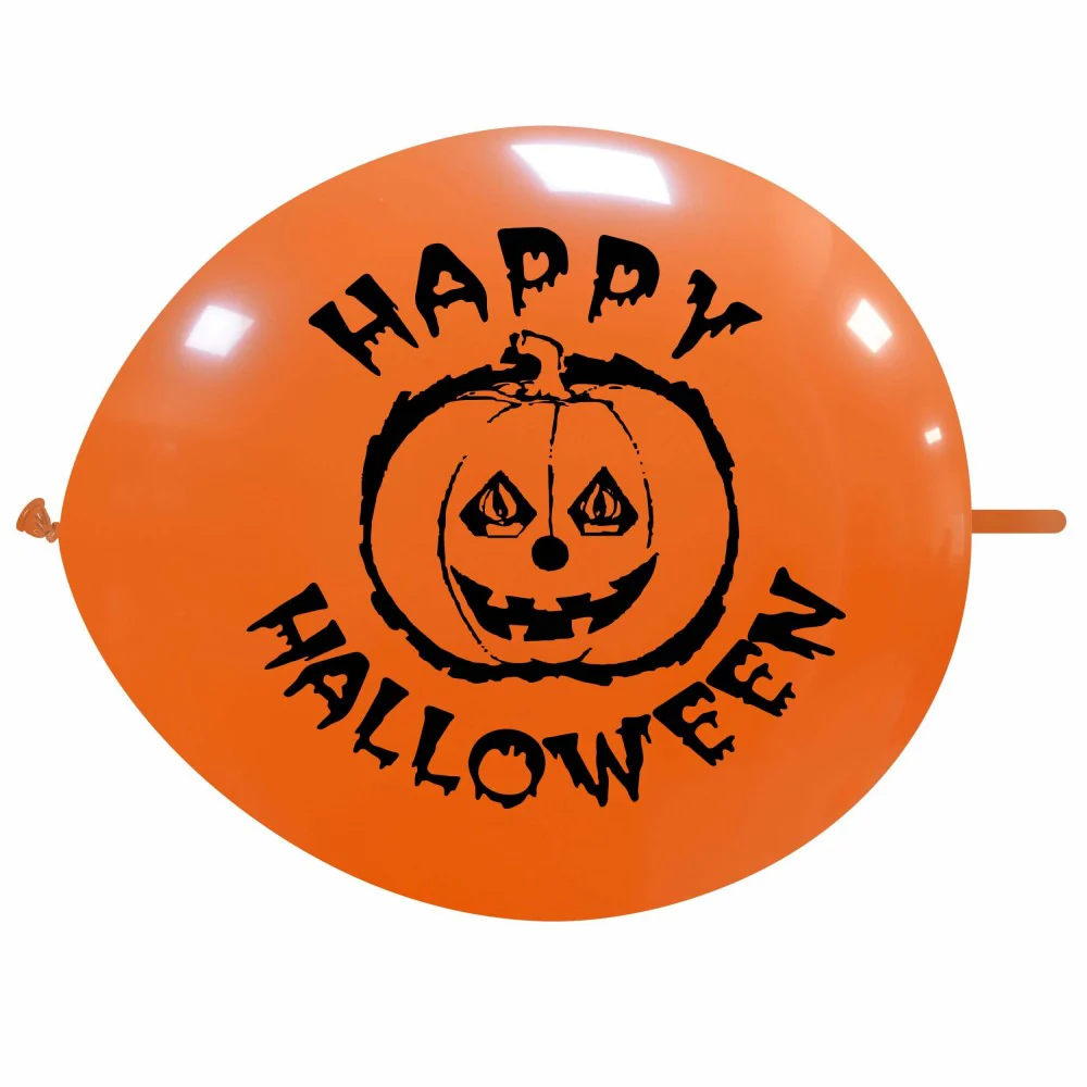 13" Linking Halloween Pumpkin 1 sided (100 Per Bag) Cattex Brand Printed Latex Balloons