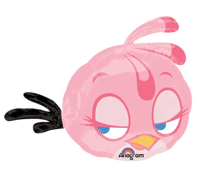 14" Airfill Only Angry Birds Pink Bird Balloon (Sticks Sold Separately)