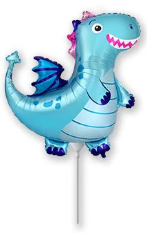 14" Airfill Only (Sticks Sold Separately) Blue Dragon Mini Foil Balloon