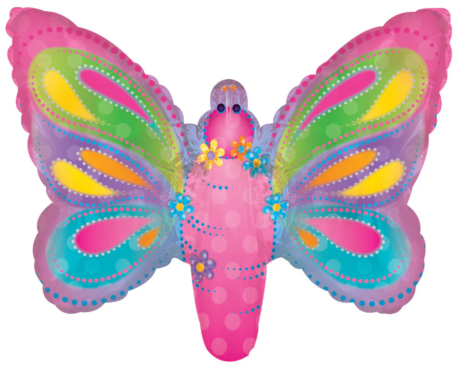 14" Airfill Only (Sticks Sold Separately) Brighter Butterfly Foil Balloons