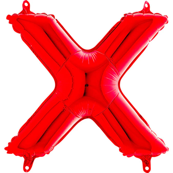 14" Airfill Only (Sticks Sold Separately) Foil Balloon Self Sealing Letter X Red