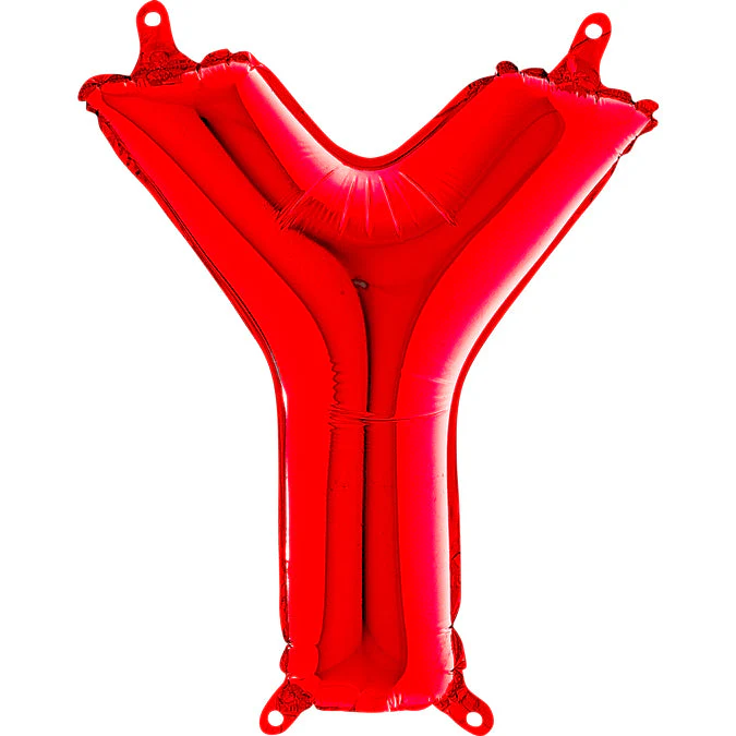 14" Airfill Only (Sticks Sold Separately) Foil Balloon Self Sealing Letter Y Red
