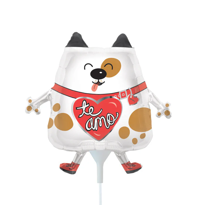 14" Airfill Only (Sticks Sold Separately) Foil Balloon Te Amo Dog (Spanish)