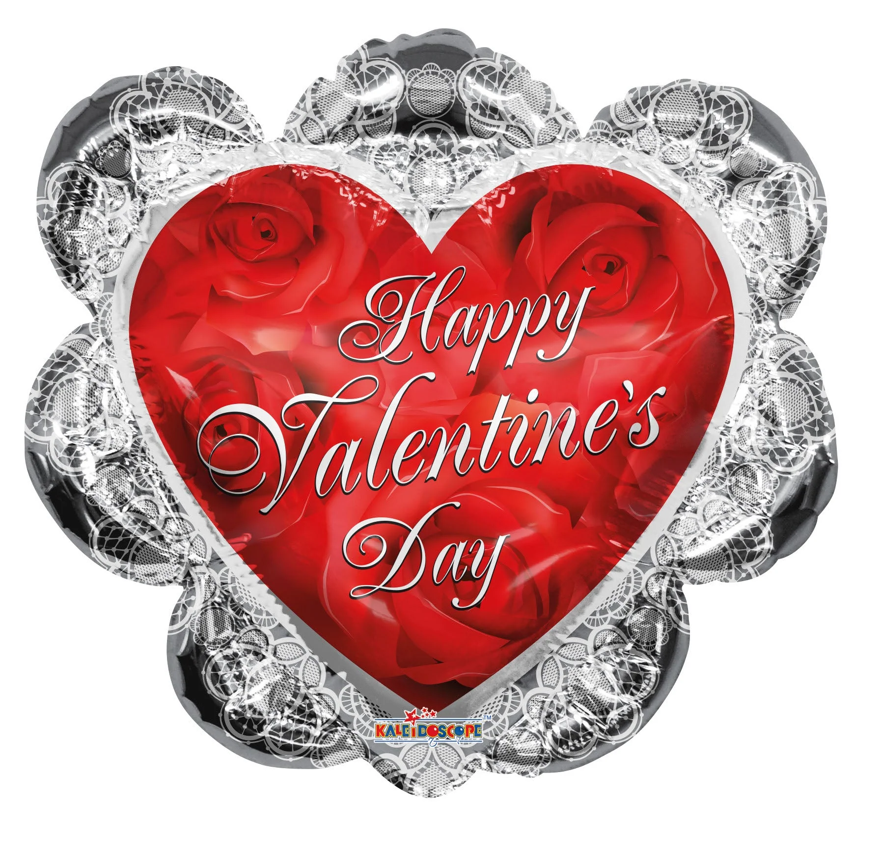 14" Airfill Only (Sticks Sold Separately) Happy Valentine Day Ruffled Heart Foil Balloon
